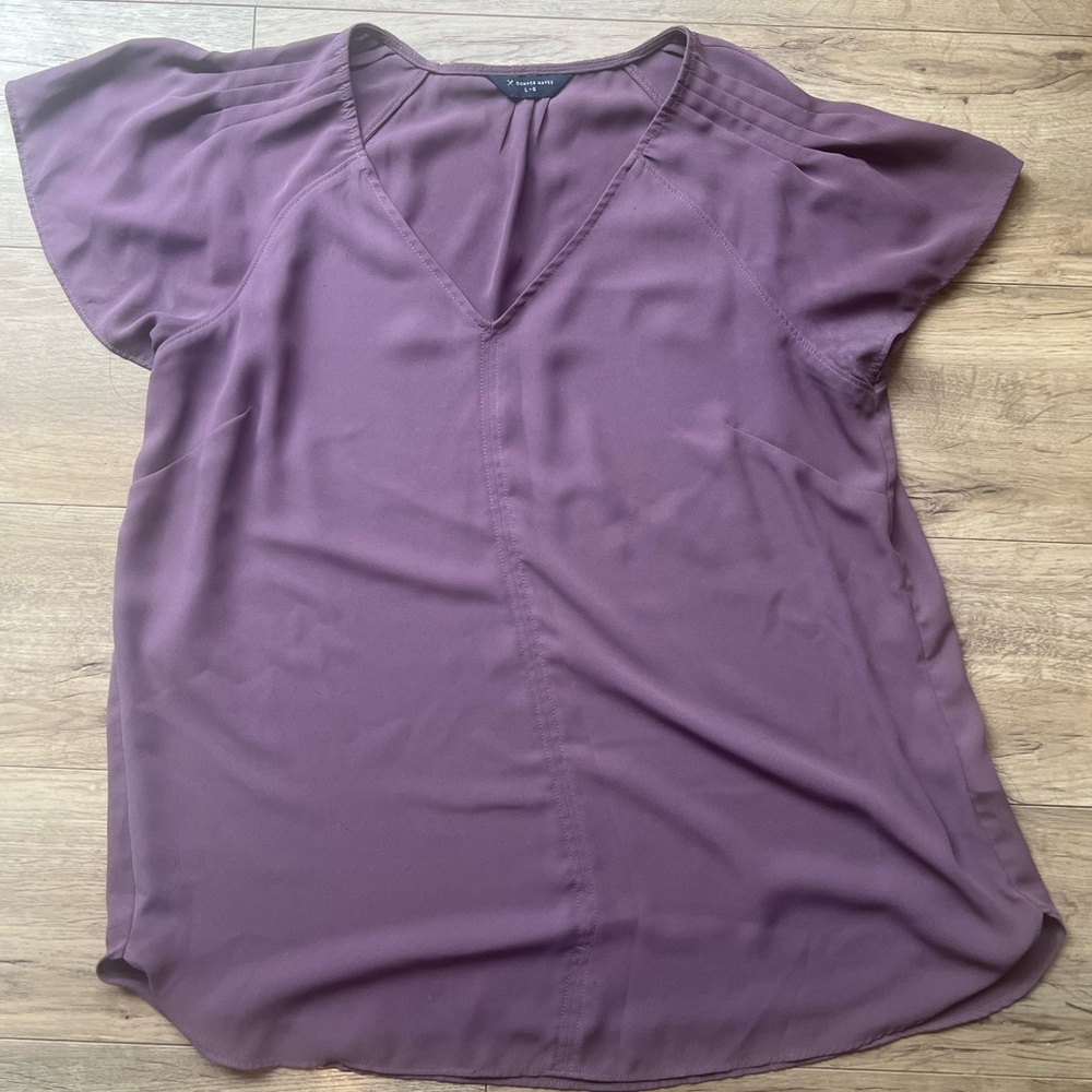 Denver Hayes Plum V-Neck Blouse